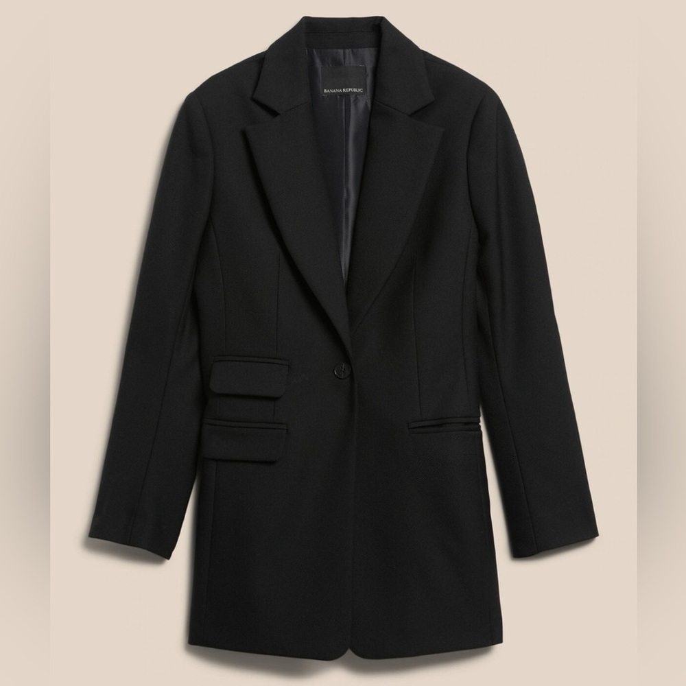 Banana Republic Lido Sculpted-Fit Italian Wool Blazer - Size 00 - Picture 5 of 13